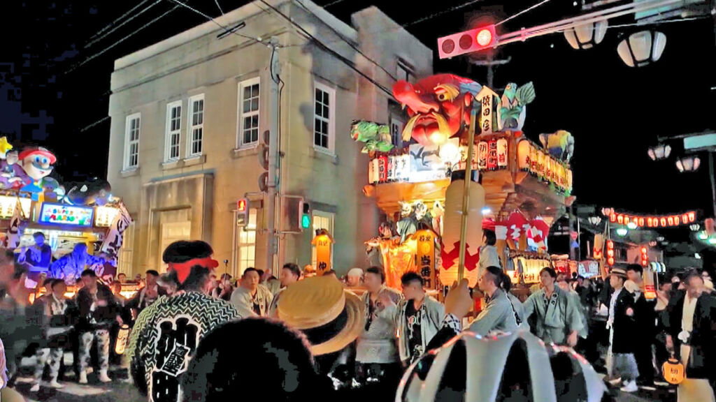 真壁祇園祭。仲町山車